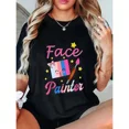 thumbnail image 1 of Fun cartoon cosmetics printed T-shirt, soft round neck short sleeved shirt, 1 of 2