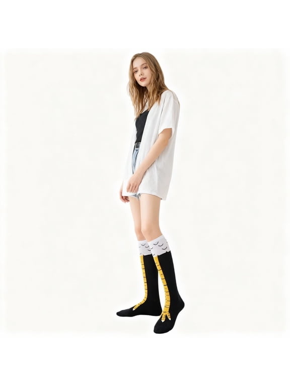 Fun chicken claw pattern calf socks