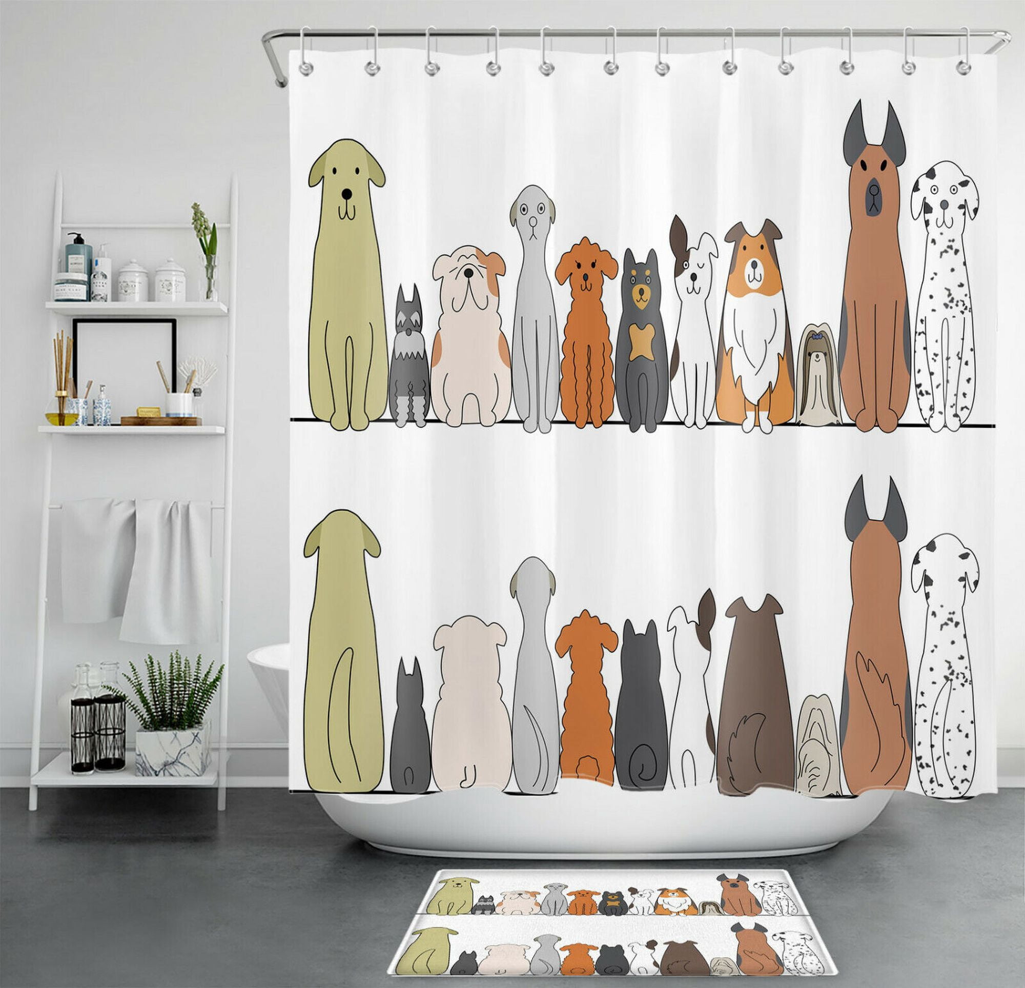 Funloving Canine Bath Curtain for a Vibrant Bathroom Makeover
