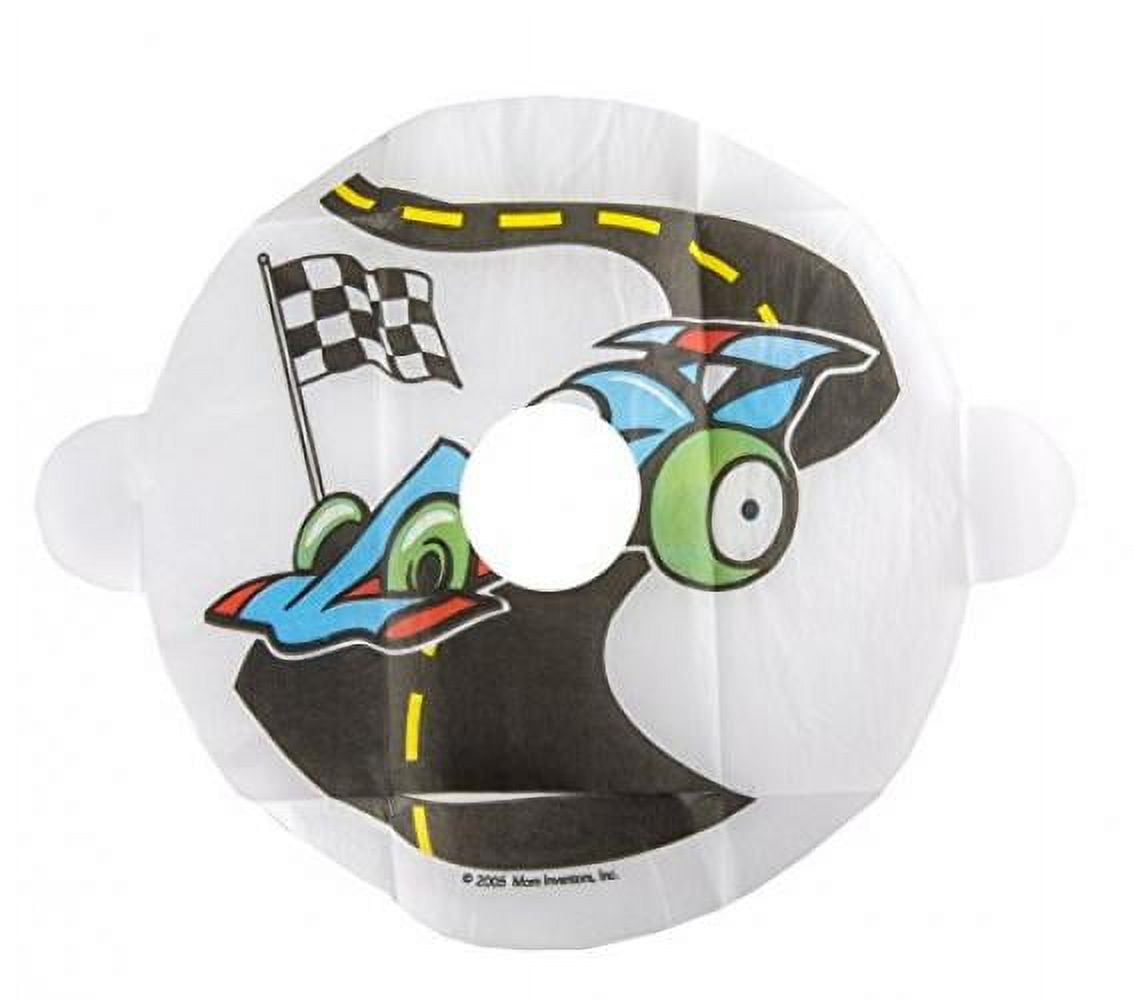 Fun potty training aid for boys. Encourages boys to stand at the potty