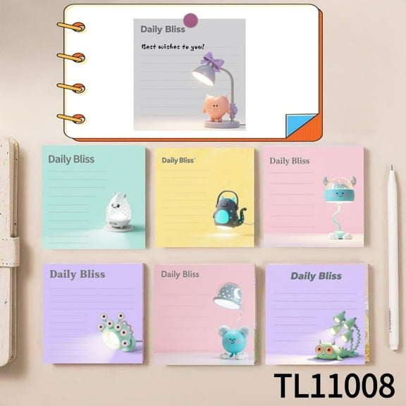 Fun - themed Daily Bliss Sticky Notes for Office (3.54×3.54 Inches) 100-Pack with105 Emoticon Stickers, Ideal for Quickly Jotting Down Reminders, Marking Key Points, and Leaving Temporary Messages