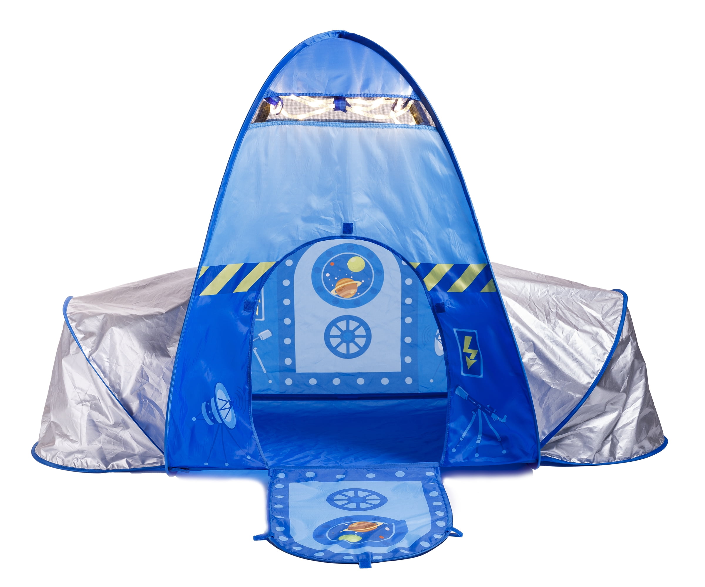 Fun2Give Blue and Silver Rocket Play Tent with Lights