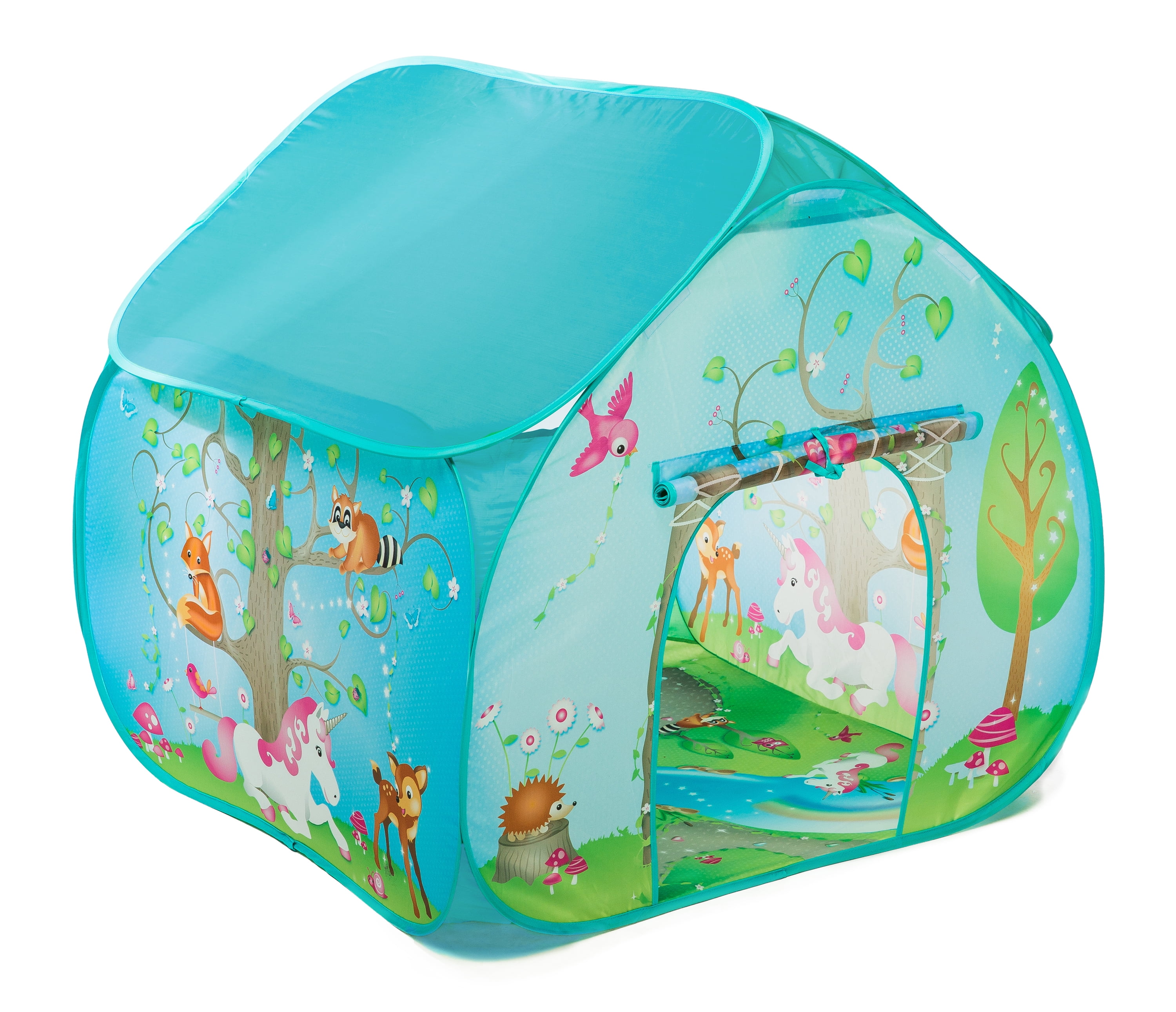 Enchanted Forest Blue Polyester Play Tent with Mat