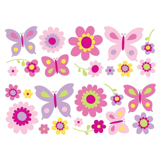 Fun4Walls Flowers and Butterflies Stikarounds