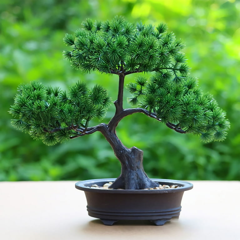 FunBuy 10 Inch Green Artificial Bonsai Tree for Home Office