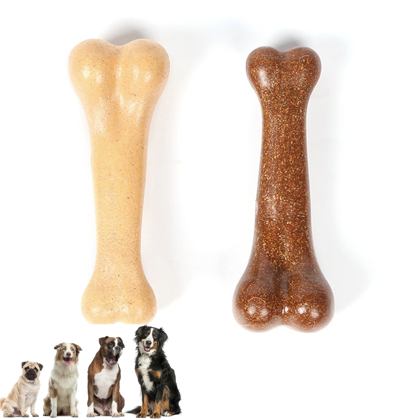 FunChaos 2 Pack Dog Chew Toy Bones for Aggressive Chewers, Durable and Long Lasting Dog Teething