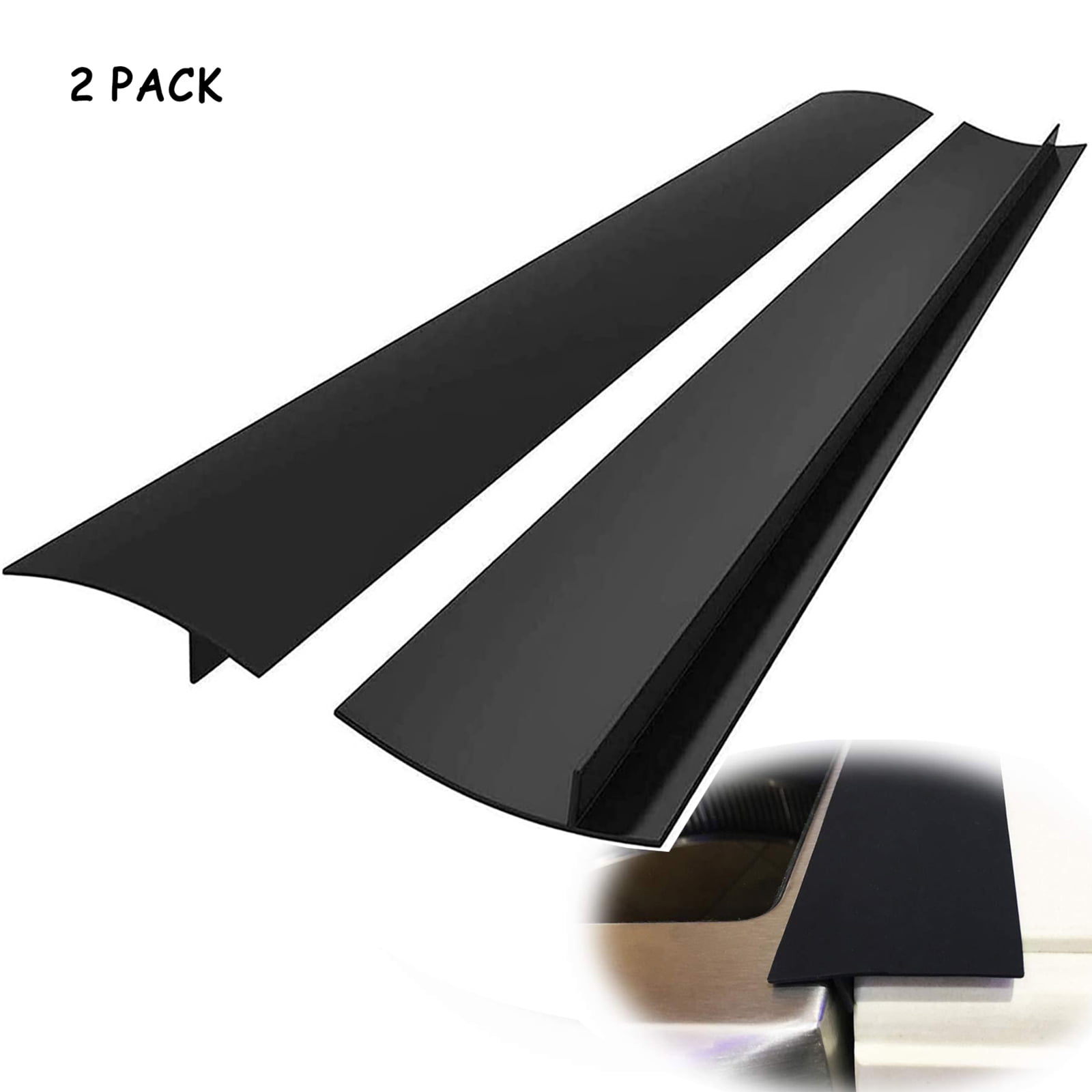 FunChaos 2 Pcs Silicone Stove Gap Covers, 25" Flexible Stove Counter