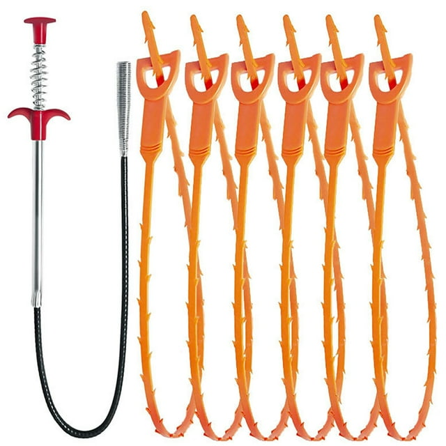 FunChaos Hair Drain Clog Remover Tool Set, 6Pcs Hair Drain Clog Remover