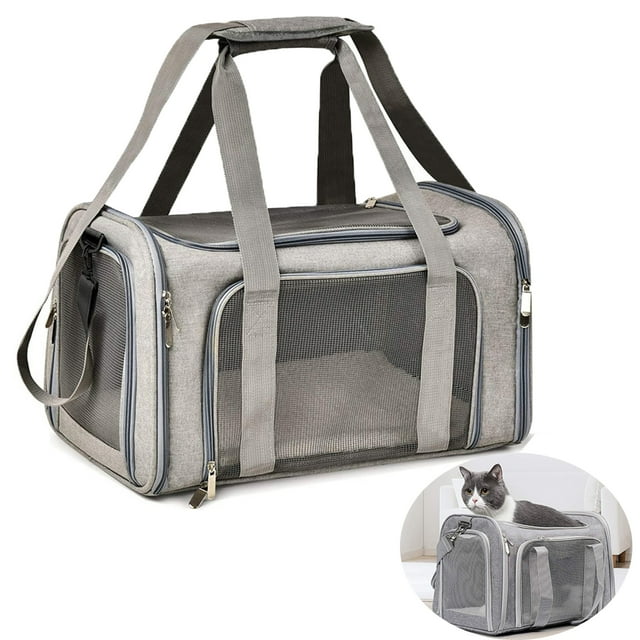 FunChaos Pet Carrier Airline Approved for Large Cat and Small Dog, Cats