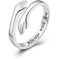 thumbnail image 1 of Rings for Women Sterling Silver, Adjustable Hug Ring Jewelry Gift for Women, 1 of 6