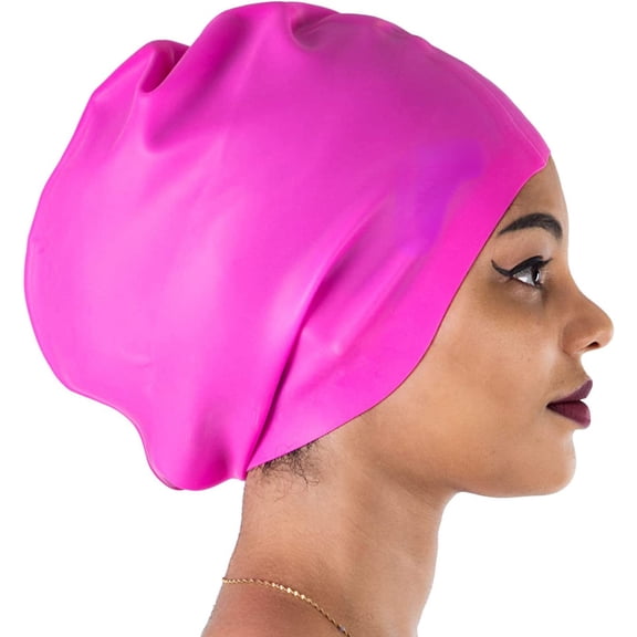 FunCuK Extra Large Silicone Swim Cap for Long Thick Curly Hair and Dreadlocks