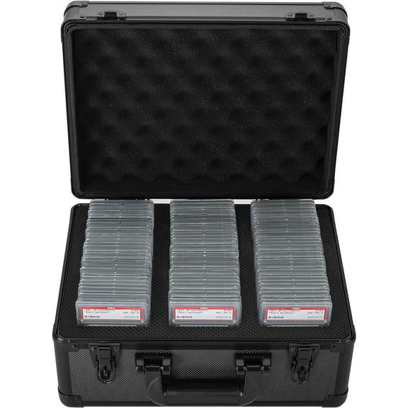 FunGuys Graded Card Storage Box, 3 Row, Holds 105 Slabs, Black