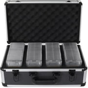 FunGuys Graded Card Storage Box, 4 Row, Holds 140 Slabs, Black and Silver
