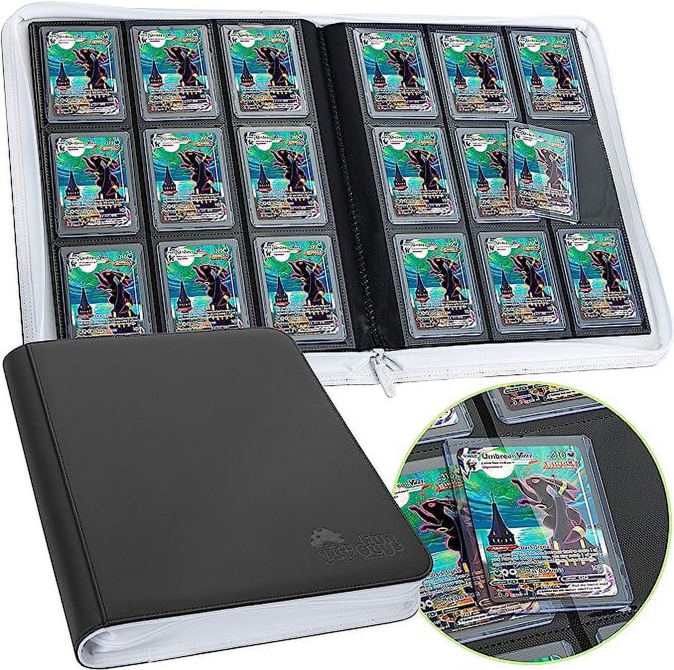 FunGuys Top Loader binder, 9 Pocket, Holds 252 Trading Cards, Black ...