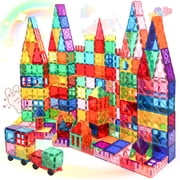 FunMagic Magnetic Tiles, 102Pcs Magnet Building Set,Magnetic Blocks, 3D STEM Stacking Toys, Magnets Toy for Kids Boys Girls