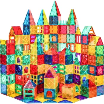 FunMagic Magnetic Tiles, 60pcs Magnetic Blocks for Kids, Magnet Building Set,STEM Sensory Educational Toys Gift for Toddlers Kids 3 4 5 6 7 8 Year Old