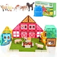 thumbnail image 1 of FunMagic Magnetic Tiles Farm Animal Toys Set for Toddles Kids, Montessori STEM Educational Magnetic Building Blocks for 3+ Year Old Boys Girls, 1 of 11