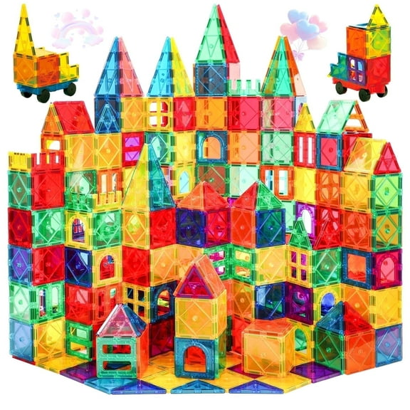 FunMagic Magnetic Tiles Kids Toys STEM Magnet Toys for Toddler Magnetic Blocks Building Toys Preschool Learning Sensory Montessori Toys for 3+ Year Old Boys and Girls