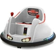 thumbnail image 1 of FunPark 6V Bumper Car for Toddlers, Electric Toddler Ride On Toys for Kids, Baby, Ages 1.5-4 Years, LED Lights, 360 Degree Spin, Supports up to 66 pounds (No Remote) White, 1 of 6