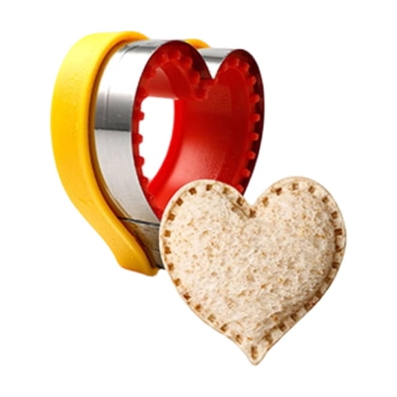 Heart Shape Kids Sandwich Cutter & Sealer – Stainless Steel, 3.5" Rainbow Set for Easy Lunch Prep