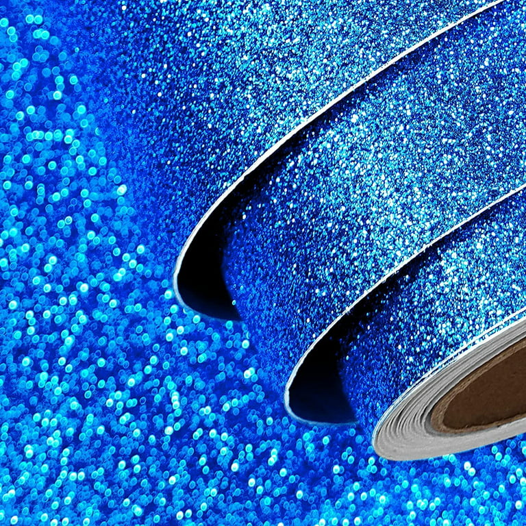 Blue Glitter Self-adhesive Vinyl Contact Paper, 48 x 12 (1 to 24