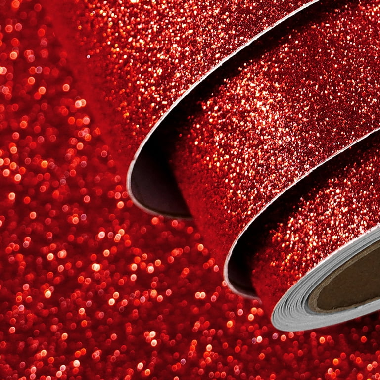 FunStick Ruby Red Glitter Wallpaper Sparkle Glitter Peel and Stick