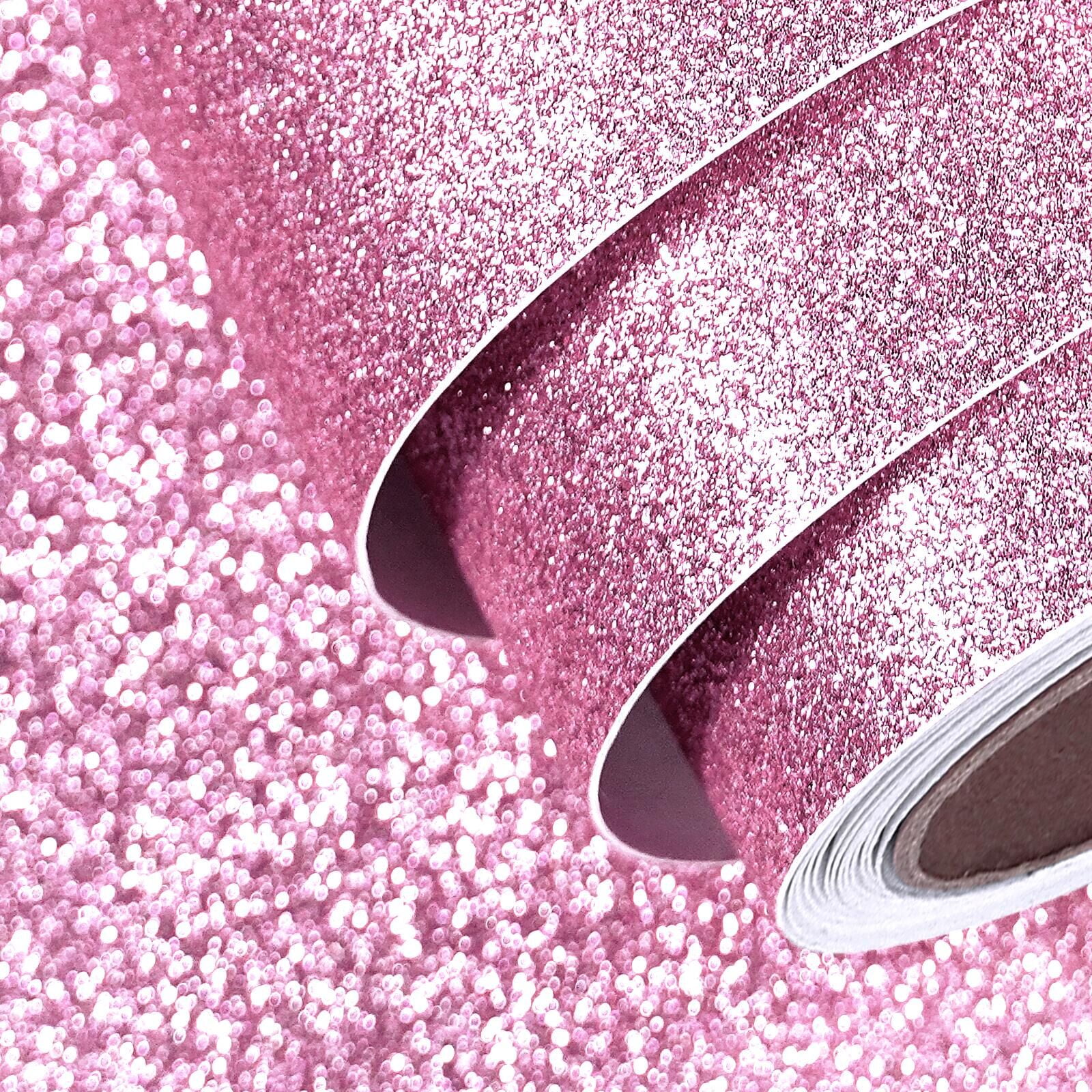 FunStick Pink Glitter Wallpaper Stick and Peel for Girls Bedroom Pink Glitter Contact Paper Decorative Fabric Pink Wallpaper Self Adhesive for