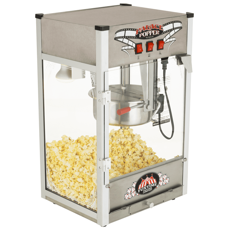 Olde Midway Commercial Popcorn Machine Maker Popper with 8-Ounce Kettle -  Black 