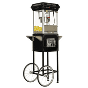 FunTime Sideshow 4oz Popcorn Machine with Cart, Black/Silver