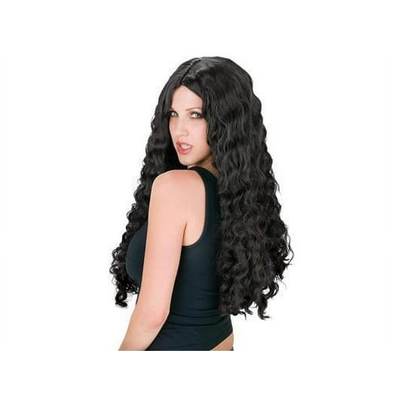 FunWorld 24" Long & Luscious Costume Black Wig