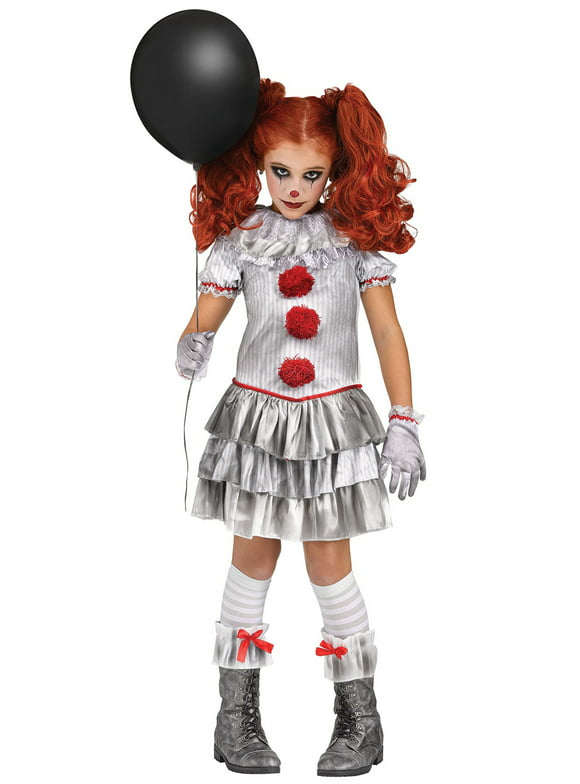 FunWorld Costumes Child's Girl's Carn-Evil Carnival Clown Costume Medium 8-10