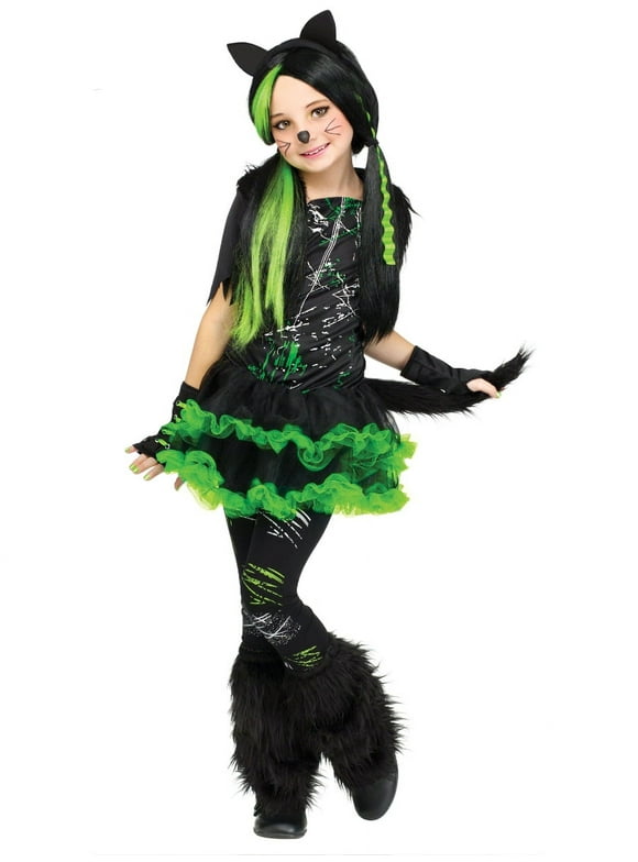 FunWorld Costumes Kool Black Kitty Kat Cat Girl's Costume Large 12-14
