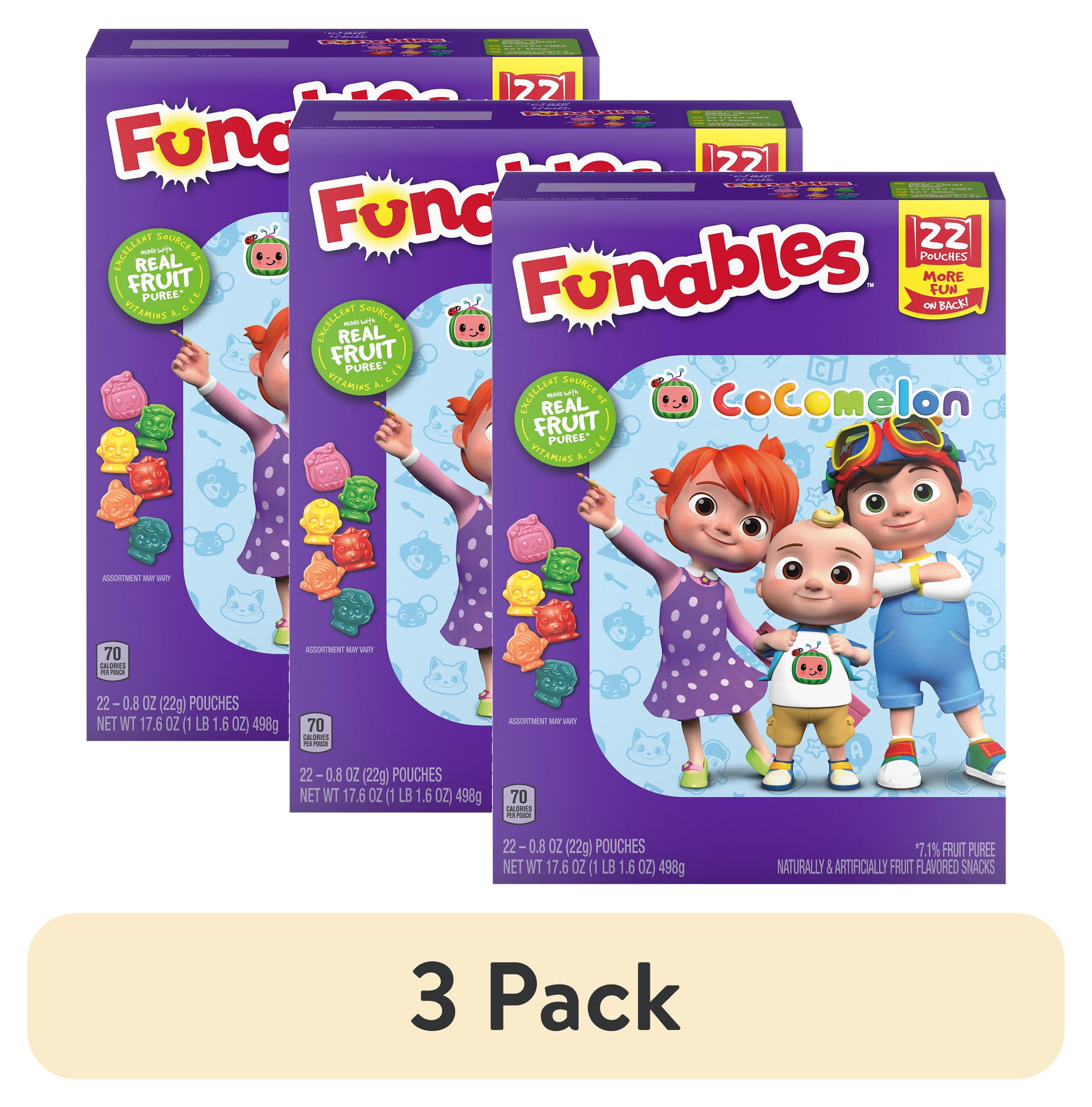 (3 pack) Funables Fruit Flavored Snacks, 8 oz, 22 Count