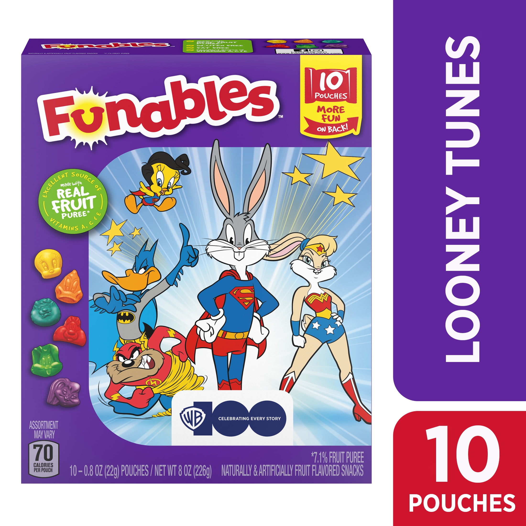 Funables Fruit Flavored Fruit Snacks Looney Tunes 10ct