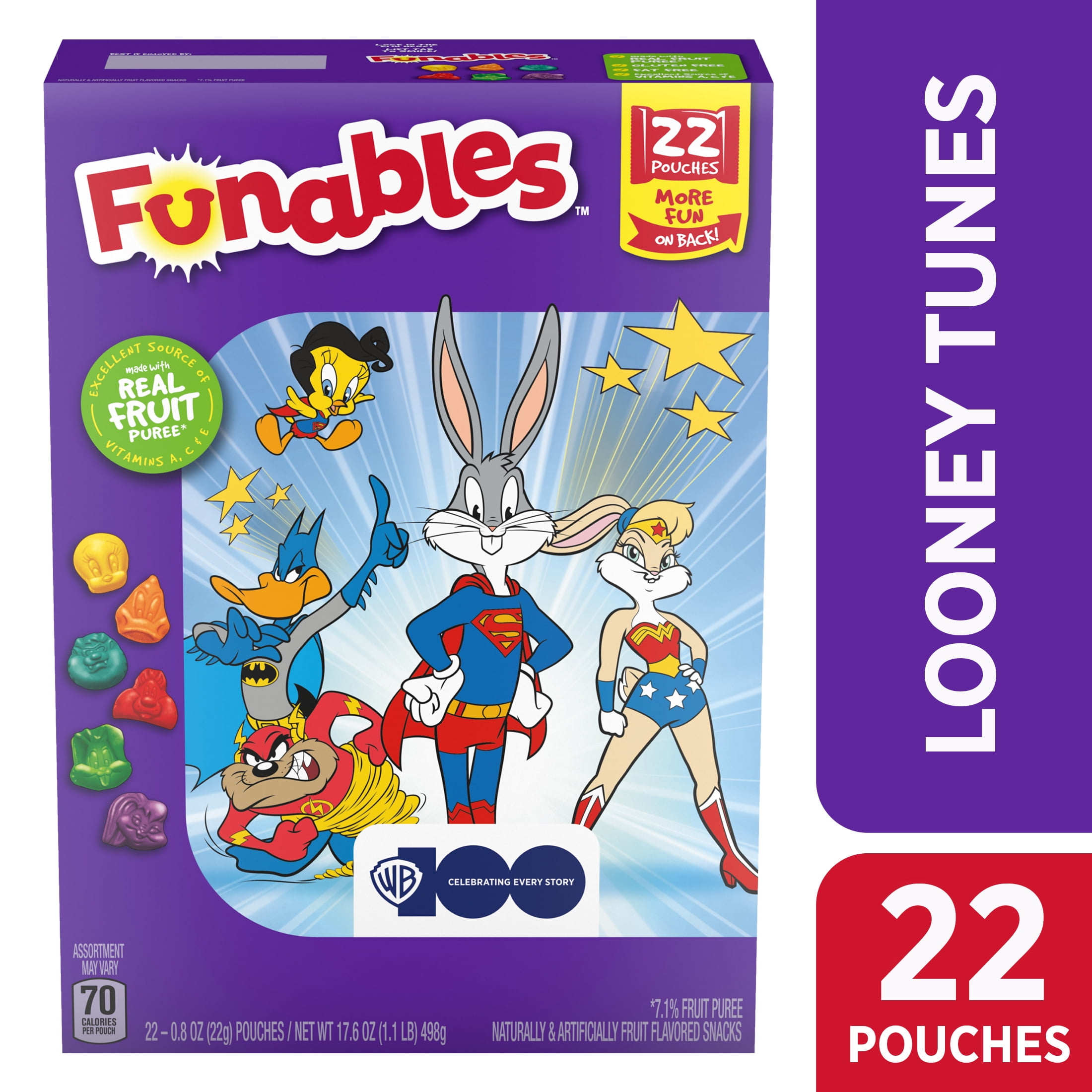 Funables Fruit Flavored Fruit Snacks Looney Tunes 22 Count