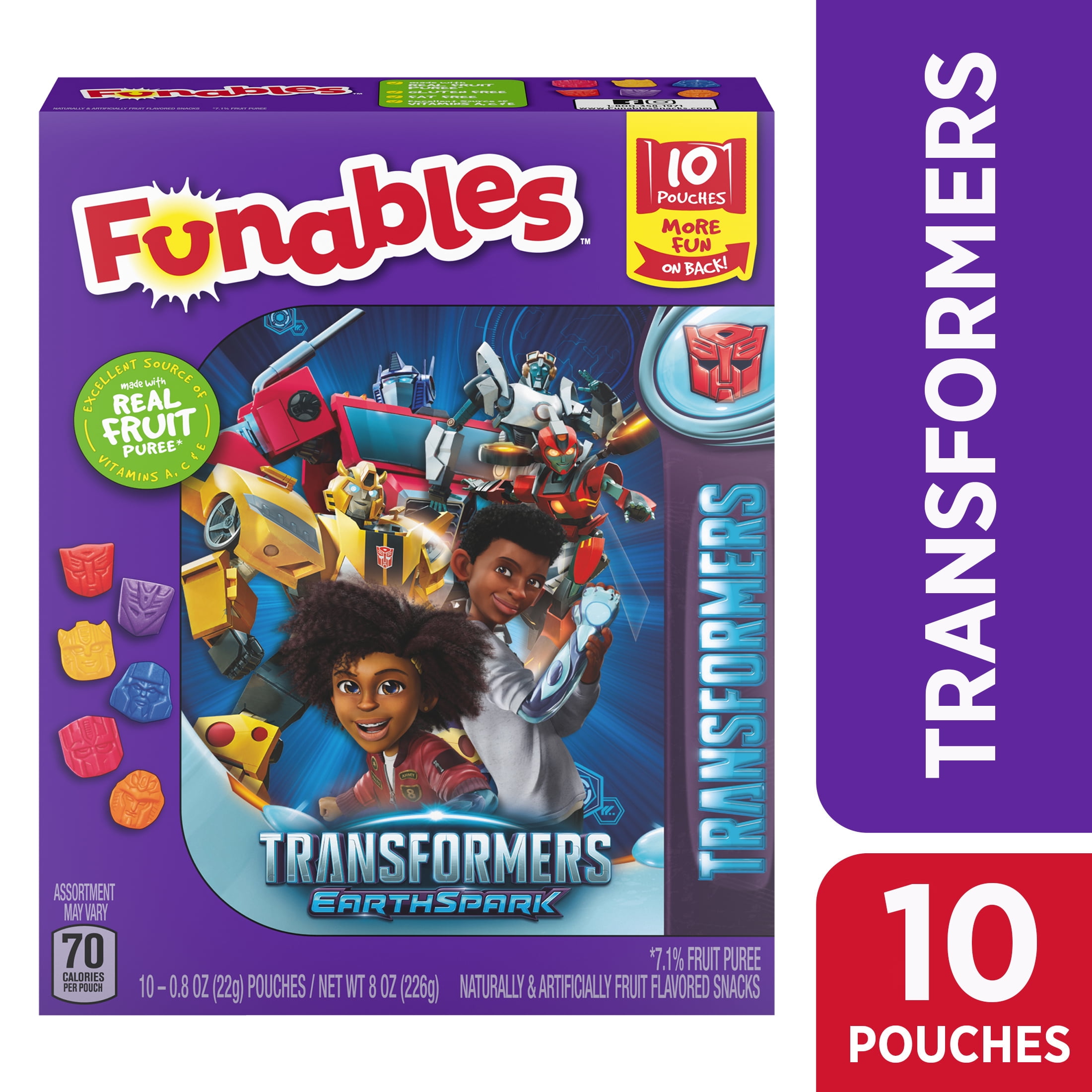 Funables Fruit Flavored Fruit Snacks Transformers 10 Count