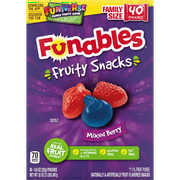 Funables Fruity Snacks, Mixed Berry, Flavored Snacks, 0.8 oz, 40 ct