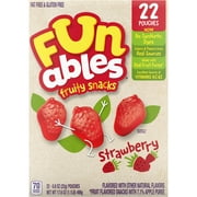 Funables Fruity Snacks, Strawberry Fruit Flavored Snacks, 0.8 Ounce Pouches (22 Count)