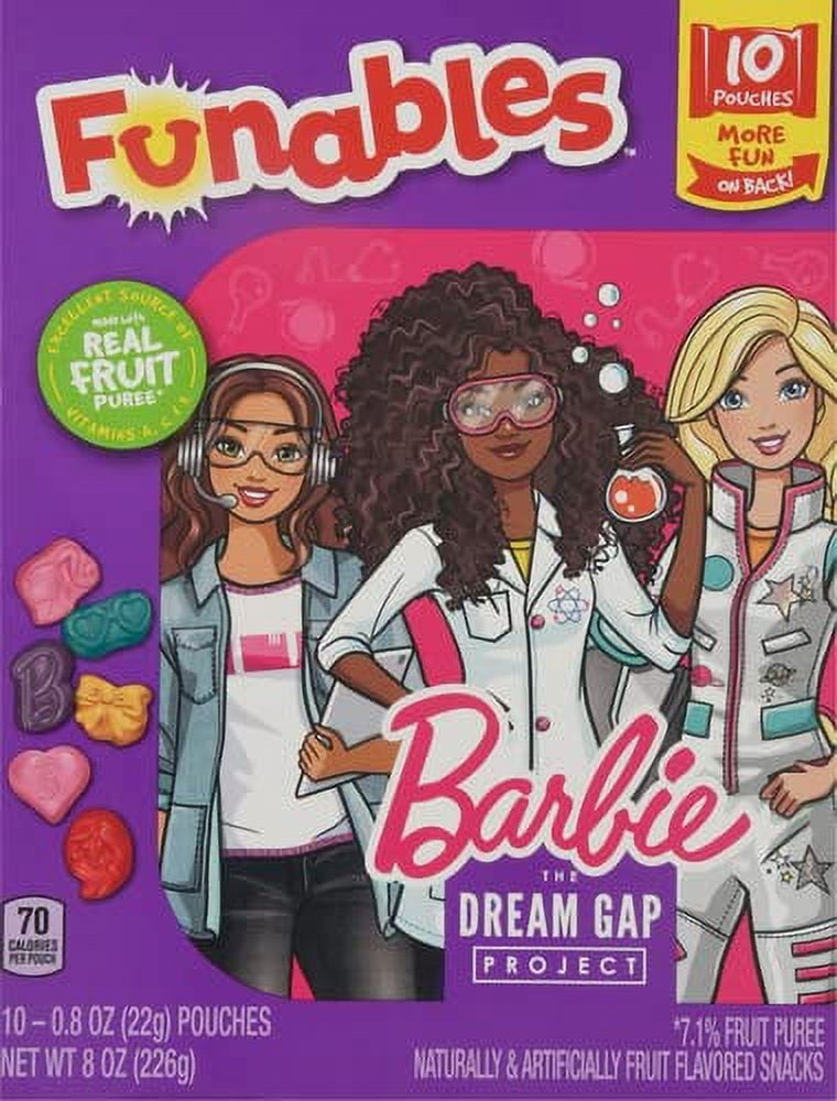 Funables Fruit Snacks, Barbie, 0.8 Ounce (Pack of 10)
