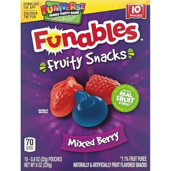 Funables Fruit Snacks Mixed Berry (Pack of 4)