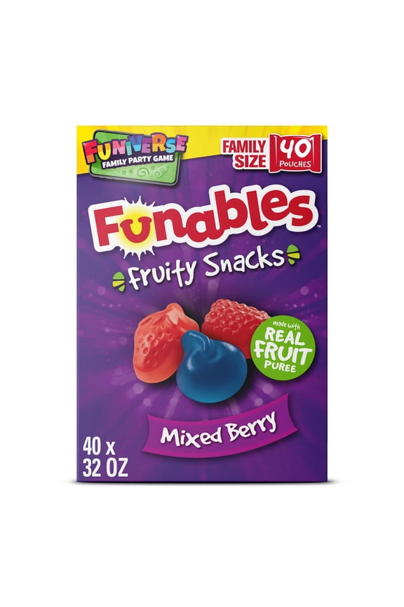 Fruity Snacks, Mixed Berry Flavored Snacks, 0.8 Ounce Pouches, 40 Count