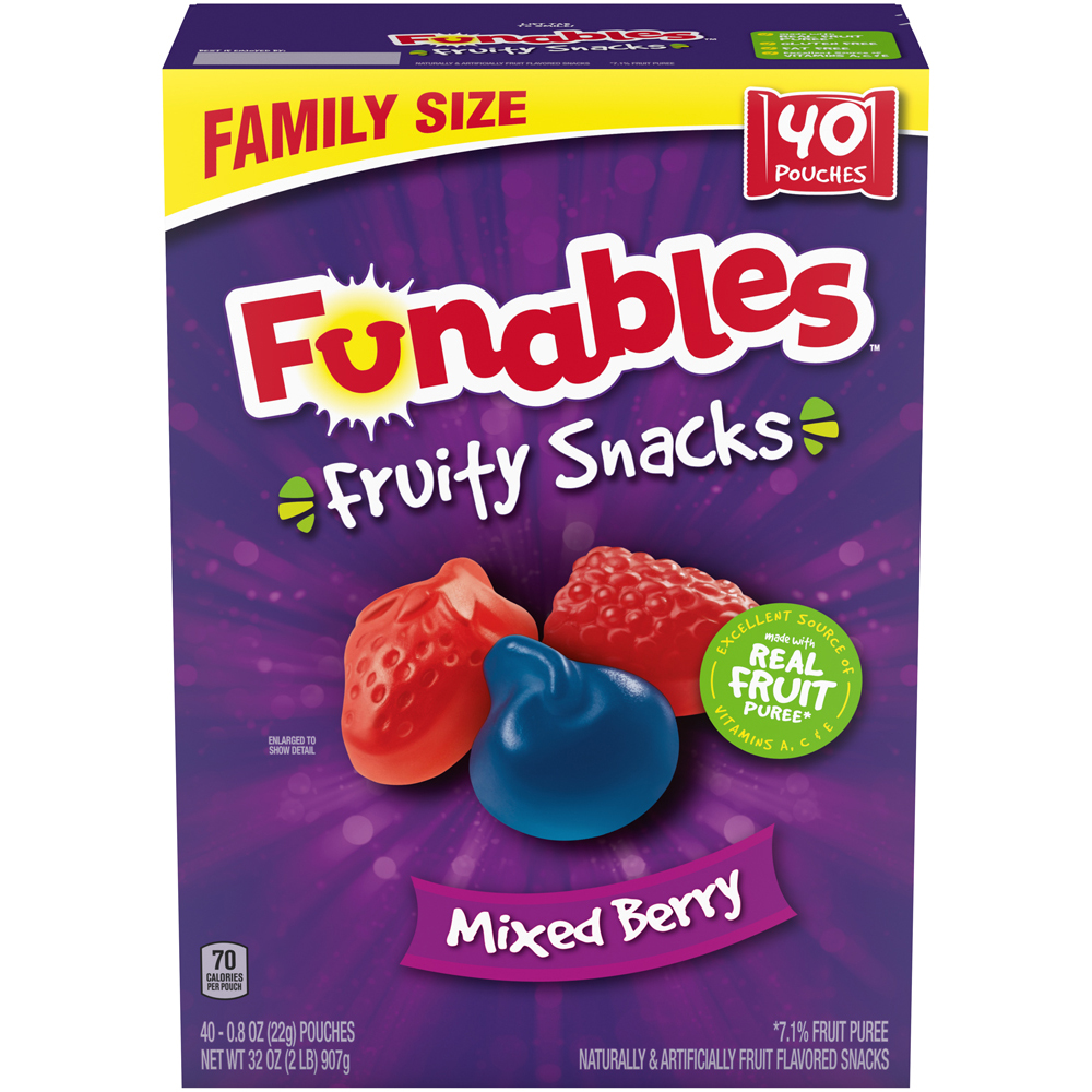 Funables Fruity Snacks Mixed Berry Fruity Snacks, 32 oz, 40 Count - image 1 of 7