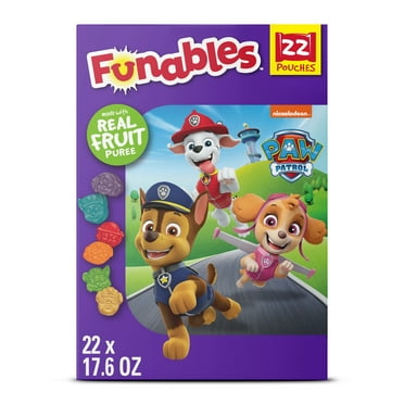 Funables Fruity Snacks, PAW Patrol, Assorted Fruit, Flavored Snacks, 0.8 oz 22 ct