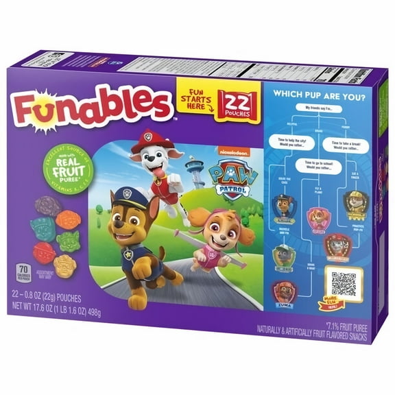 Funables Paw Patrol Fruit Snacks (Pack of 4)