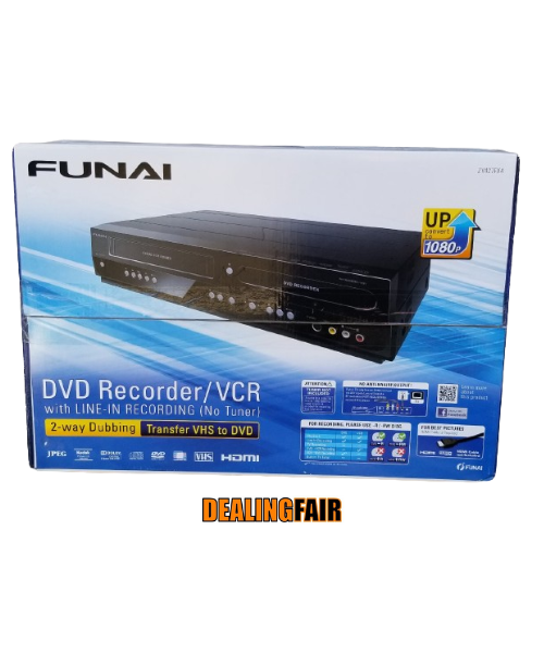 Funai Full HD UpConvert DVD Recorder/VCR Combo with Remote and Cables - image 1 of 4