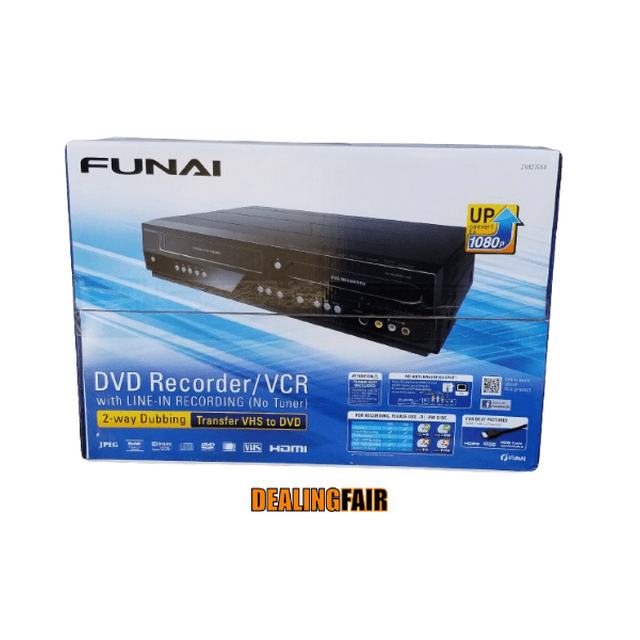Funai Full HD UpConvert DVD Recorder/VCR Combo with Remote and Cables