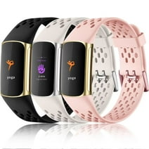 Funbiz 3 Pack Compatible with Fitbit Charge 5/ Fitbit Charge 6 Bands Women Men, Soft Breathable Sport Strap for Fitbit Charge 5/ Charge 6 Advanced Fitness Tracker