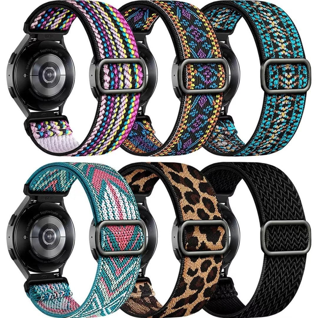 6 Pack Elastic Samsung Watch Bands for Galaxy Watch 5/6/4 Band