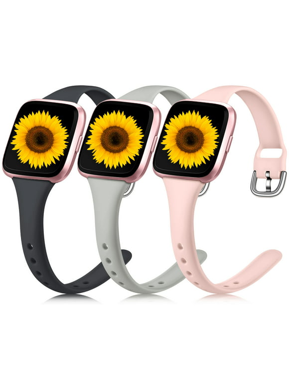 Funbiz Slim Silicone Watch Bands Compatible with Fitbit Versa/Versa 2 Bands for Women