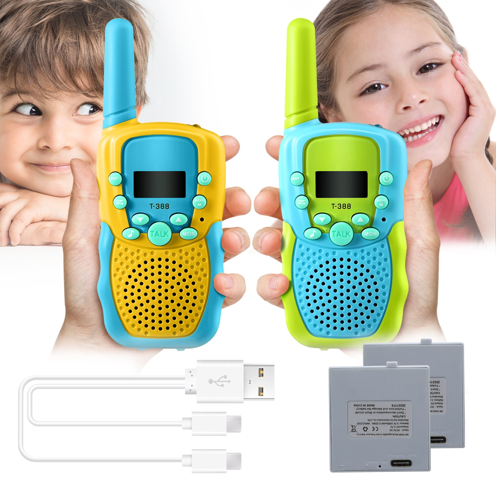 Pack Talkies Gift Box, 22 Channels Way Radio Toy with Backlit LCD  Flashlight, Miles Range for Kids, Outdoor Adventures, Camping, Hiking 